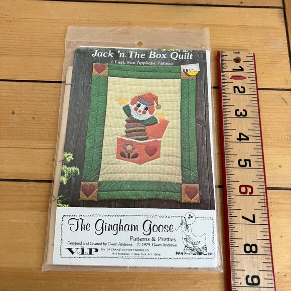 Jack n the Box Applique Quilt Sewing Pattern Gingham Goose GGP004 New Vintage - Picture 2 of 4